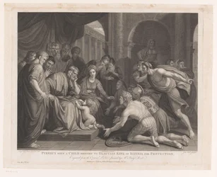 Pyrrhus fördes till kung Glaucias som barn för skydd Pyrrhus när ett barn kommer till Glaucias King of Illyria för skydd (titel på objektet) Huvudmålningar i England (serietitel) The Most Capital Paintings in England (serie tit