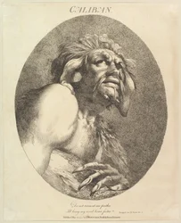 Caliban tolv karaktärer från Shakespeare, 20 maj 1775.