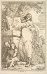 Komedi från femton etsningar tillägnad Sir Joshua Reynolds, 8 december 1778.
