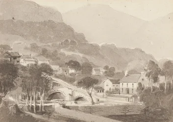Brathay Bridge & Old Brathay, Wilaya ya Ziwa, Cumbria, 1820 (wc kwenye karatasi)swed