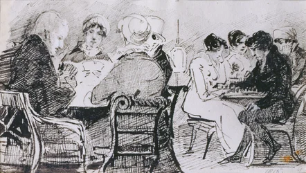 Kort och schack, 1815 (penna och bläck på papper)