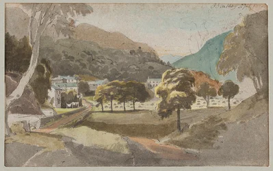 Mashamba nje ya Brathay, 1812 (wc kwenye karatasi)swed