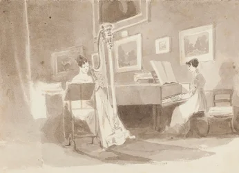Harpist (wc på papper)