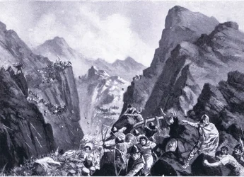 Förintandet av den grekiska armén, illustration ur Hutchinson