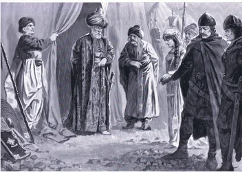 Ivan Sjisjman III överlämnar sin syster till sultan Murad I, 1366 e.Kr., ur Hutchinson