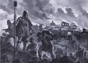 Ivan den svarte sätter eld på Žabljak 1484, ur Hutchinson
