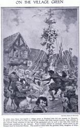 På byns grönområde. Dans runt majstången, ca 1950.