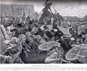 Slaget vid Aquae Sextiae, 102 f.Kr., illustration från 
