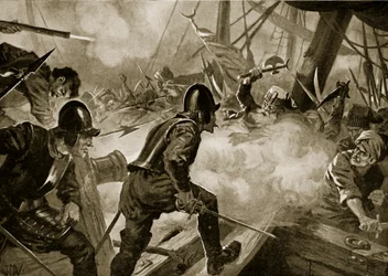 Slaget vid Lepanto, illustration från 