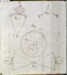 Diagram över tidtagarens rörelser (penna och bläck på papper)