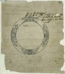 Ms 3972/3 Urtavla design för den fjärde tidtagaren (penna och bläck)