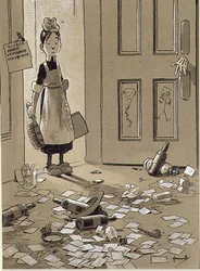 Stadsanteckningar, företagsresultat (penna och bläck, akvarell)