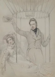 George Graham och hans fru, Margaret, Making a Balloon Ascent, London, 1823
