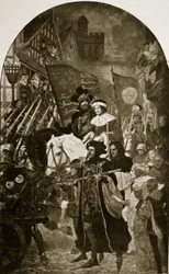 Henry VI tas till slaget vid Barnet, 1471, illustration från 