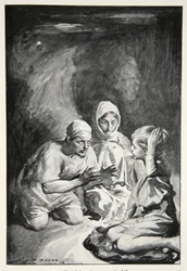 Havelock satte sig upp förvånad, ur "Hero Myths and Legends of the British Race" av M.I. Ebbutt, 1910
