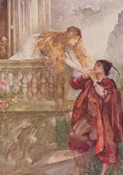 Romeo och Julia ur "Barnberättelser från Shakespeare" av Edith Nesbit (1858-1924), utgiven av Raphael Tuck und Sons Ltd., London