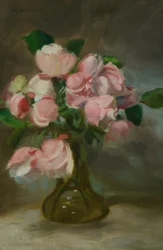 Stilleben med en vas med blommor