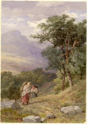 Nära Tarbert, Loch Fyne (penna och akvarell på papper)