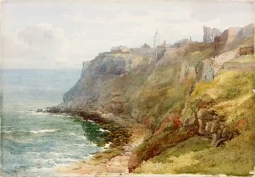 Tynemouth Priory (penna och akvarell på papper (klistrat på kartong))