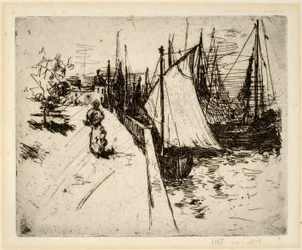 Kvinna på kajen, Honfleur