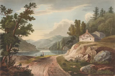 Utsikt nära Fishkill nr. 17 i Hudson River Portfolio, 1823-24.