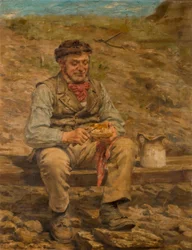 Arbetare som äter lunch, 1886-87