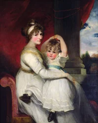 Georgina, grevinna av Bathurst och hennes son, 1792