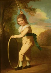 Porträtt av mästare William Morgan med en båge och pinne
