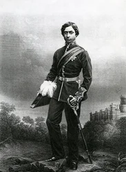 Albert Edward, prins av Wales, graverad av D. J. Pound efter ett fotografi, ur «The Drawing-Room of Eminent Personages, volym 2», utgiven i London, 1860