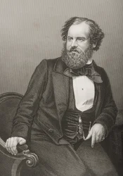 Albert Smith (1816-60) graverad av D.J. Pund från ett fotografi, från 