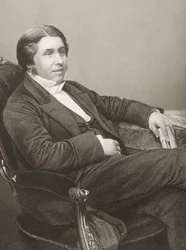 Charles Haddon Spurgeon (1834-92) graverad av D.J. Pund från ett fotografi, från 