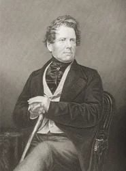 Fox Maule Ramsay (1801-74) 11:e Earl of Dalhousie och 2nd Lord Panmure, graverad av D.J. Pund från ett fotografi, från The Drawing-Room of Eminent Personages, Volym 2, publicerad i London, 1860 (eng.