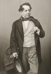John Baldwin Buckstone (1802-79) graverad av D.J. Pund från ett fotografi, från 