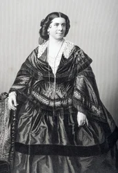 Madame Anna Bishop (1810-84) graverad av D.J. Pound efter ett fotografi, från "The Drawing-Room of Eminent Personages, Volume 2", utgiven i London 1860.
