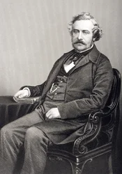 Martin Farquhar Tupper (1810-89) graverad av D.J. Pund från ett fotografi, från 