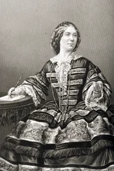Miss Amy Sedgwick (1830-97) graverad av D.J. Pund från ett fotografi, från 