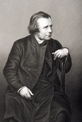 Samuel Wilberforce (1805-73) graverad av D.J. Pund från ett fotografi, från 