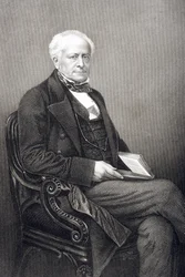 Sir Fitzroy Kelly (1796-1880) graverad av D.J. Pund från ett fotografi, från 