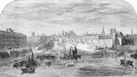 Paris i det sjuttonde århundradet, graverat av William Michael Roberts Quick (1838-1927), från 