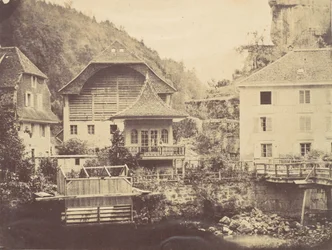Utsikt i Schweiz, 1850-talet.
