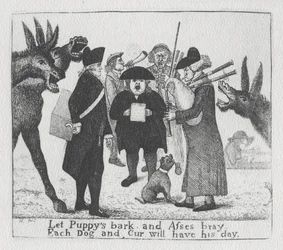 Låt valparna skälla och åsnor brja sig, varje hund och hund kommer att ha sin dag, 1784