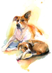 Charlie och Sally, 2016, (akvarell)