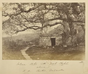 Valonea Oaks med grekiskt kapell ovanför. B.H. Renkioi, Dardanellerna
