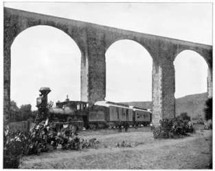 Akvedukt nära Queretaro, Mexiko, sent 1800-tal
