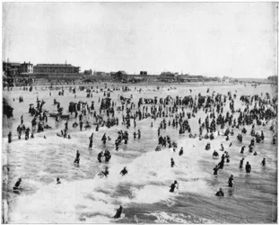Stranden i Atlantic City, New Jersey, USA, sent 1800-tal
