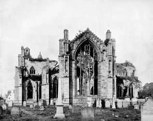 Melrose Abbey, Skottland, 1893.