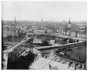Panorama över Stockholm, Sverige, sent 1800-tal