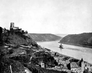 Rhen, Gutenfels och Pfalz, Tyskland, 1893.