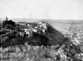 Utsikt över Alhambra, Granada, Spanien, 1893.