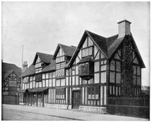 William Shakespeares hus, Stratford-upon-Avon, Warwickshire, sent 1800-tal
